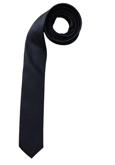 OLYMP Krawatte super slim 5 cm breit aus reiner Seide Fleckabweisend schwarz