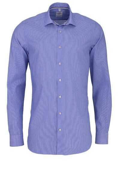 OLYMP Level Five Smart Business body fit Langarm Hemd Streifen blau