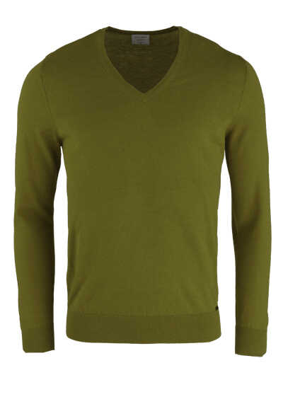 OLYMP Level Five Stick body fit Pullover V-Ausschnitt jägergrün