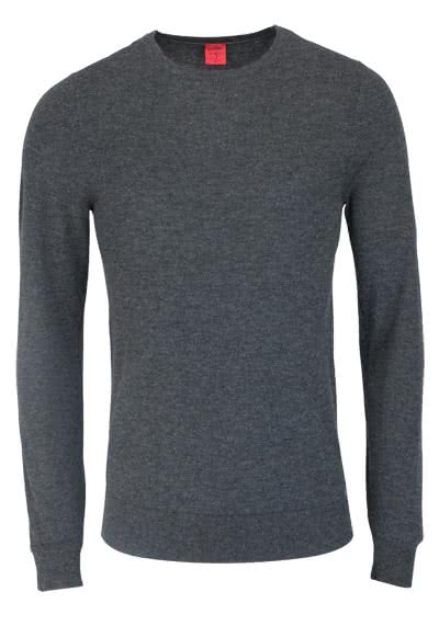OLYMP Level Five Strick body fit Pullover Rundhals anthrazit