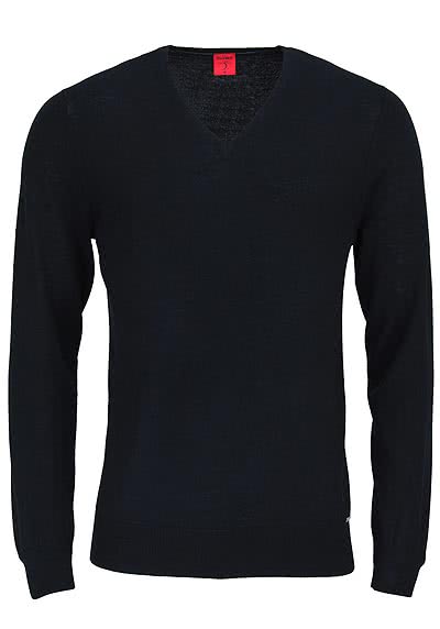 OLYMP Level Five Strick body fit Pullover V-Ausschnitt schwarz
