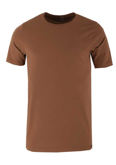 OLYMP Level Five T-Shirt Halbarm Rundhals Stretch braun