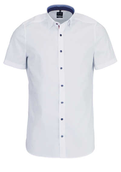 OLYMP Level Five body fit Hemd Halbarm mit Besatz weiß