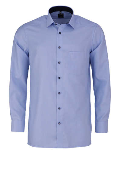 OLYMP Luxor modern fit Hemd extra langer Arm New Kent Kragen Besatz Kombimanschette eisblau