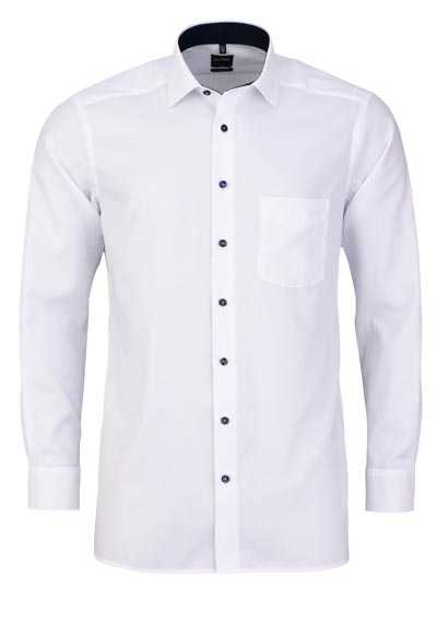 OLYMP Luxor modern fit Hemd extra langer Arm New Kent Kragen Besatz Kombimanschette weiß