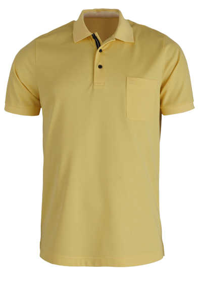 OLYMP Modern Fit Poloshirt Halbarm geknöpfter Kragen Pique gelb