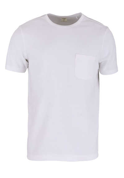 OLYMP T-Shirt Level Five body fit Halbarm Rundhals Struktur weiß