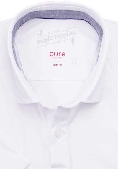 PURE Polo Shirt Halbarm Polokragen Functional Stretch weiß