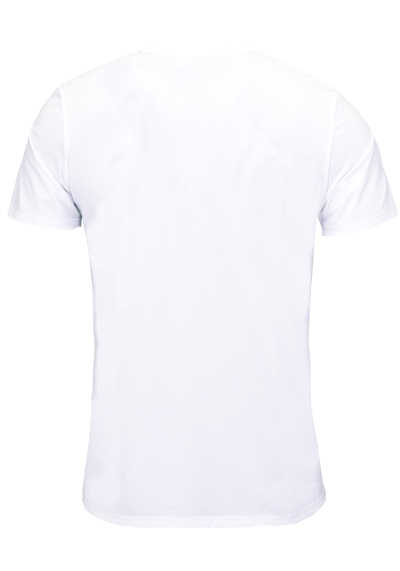 PURE Slim Fit T-Shirt Halbarm Rundhals Stretch weiß