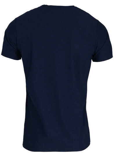 PURE T-Shirt Halbarm V-Ausschnitt Stretch navy