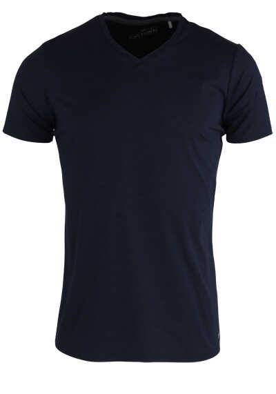 PURE T-Shirt Halbarm V-Ausschnitt Stretch nachtblau