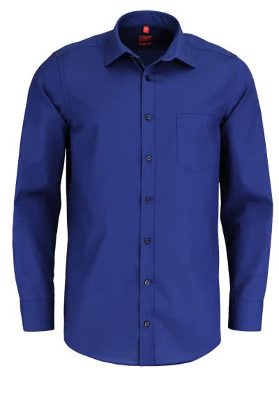 REDMOND Regular Fit Hemd Langarm mit New Kent Kragen dunkelblau