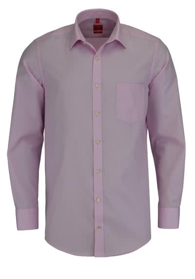 REDMOND Regular Fit Hemd Langarm mit New Kent Kragen rosa