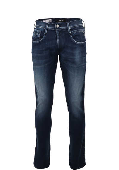 REPLAY Slim Fit Jeans ANBASS 5-Pocket Used Destroy dunkelblau