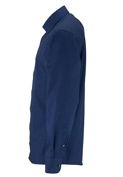 REDMOND Modern Fit Hemd Langarm New Kent Kragen dunkelblau