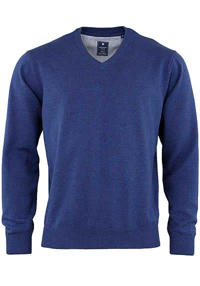 REDMOND Casual Pullover V-Ausschnitt dunkelblau