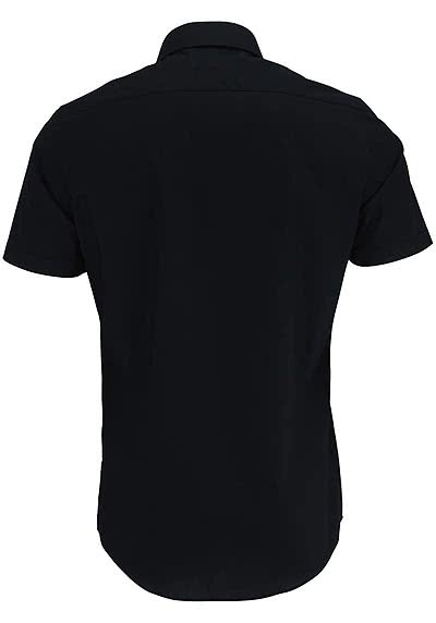 REDMOND 4 Limited Hemd Halbarm Popeline Stretch schwarz
