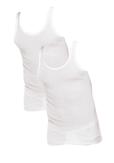 SCHIESSER Essentials Cotton Feinripp Shirt Doppelpack Uni weiß 205144/100