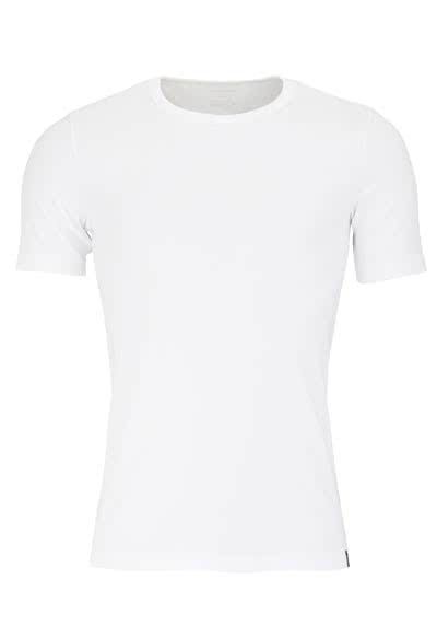 SCHIESSER Halbarm Shirt 95/5 Rundhals Baumwollmischung weiß