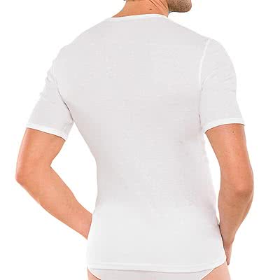 SCHIESSER Essentials Cotton Feinripp T-Shirt Rundhals Uni weiß 205145/100