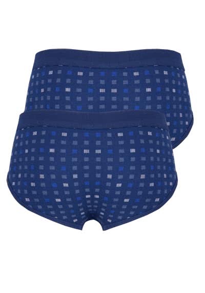 SCHIESSER Sportslip Essentials Cotton Feinripp Doppelpack  Muster blau