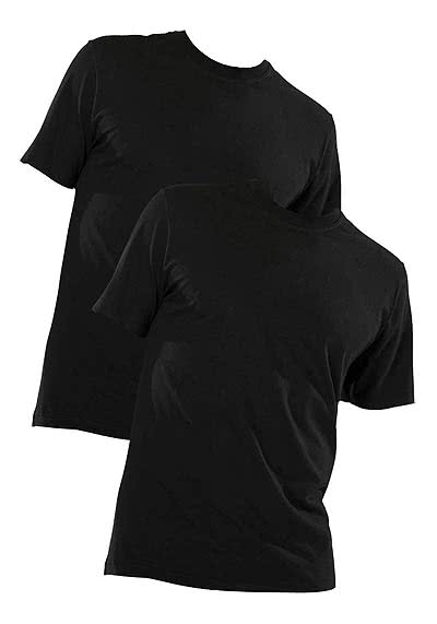 SCHIESSER American T-Shirt Rundhals Doppelpack Uni schwarz 208150/000