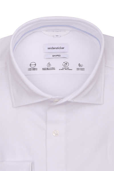 SEIDENSTICKER Shaped Hemd Langarm Performence Shirt Struktur weiß