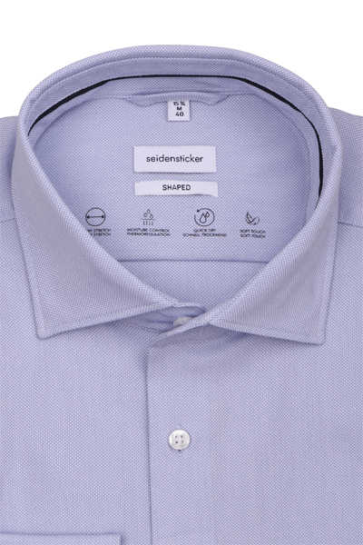 SEIDENSTICKER Shaped Hemd Langarm Performence Shirt Struktur hellblau