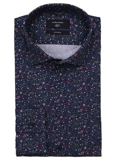 SEIDENSTICKER Tailored Hemd Langarm New Kent Kragen Muster lila preisreduziert