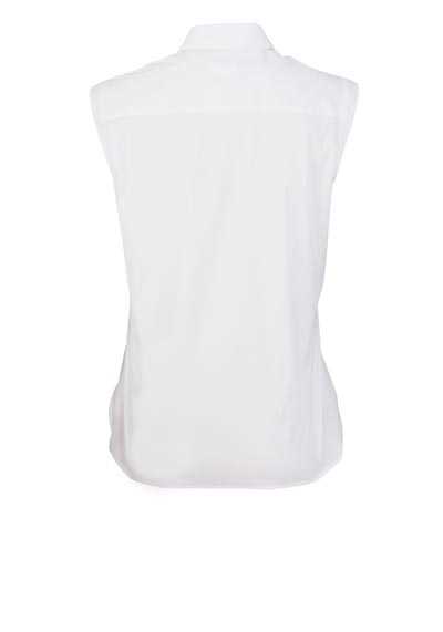 SEIDENSTICKER Slim Fit Bluse ohne Arm Hemdkragen Stretch weiß