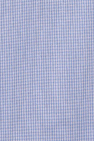 SEIDENSTICKER Shaped Hemd Langarm Haifischkragen Karo blau