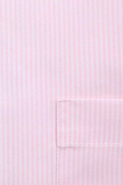SEIDENSTICKER Regular Hemd Langarm Haifischkragen Streifen rosa