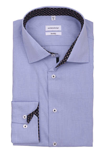 SEIDENSTICKER Shaped Hemd extra langer Arm New Kent Kragen Baumwolle hellblau preisreduziert