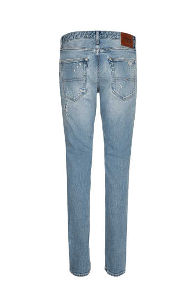 TOMMY JEANS Slim Jeans SCANTON 5-Pocket Destroy-Stellen rauchblau