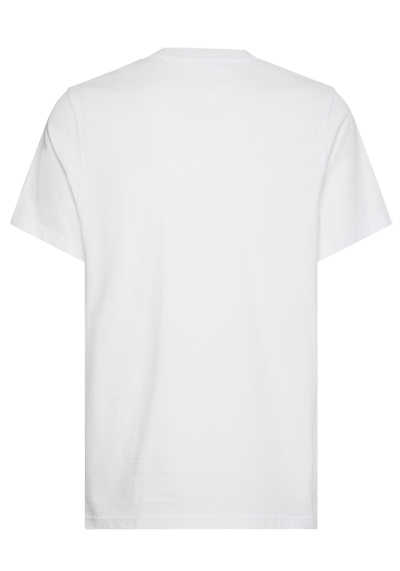 TOMMY JEANS Halbarm T-Shirt Rundhals Front-Logo-Print weiß
