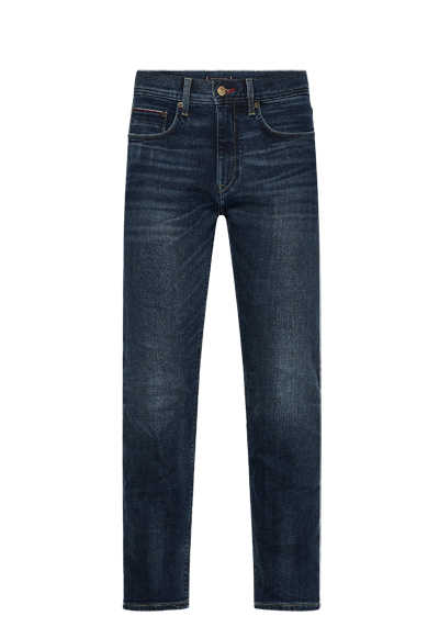 TOMMY HILFIGER Jeans 5-Pocket Slim Fit Used Uni blau