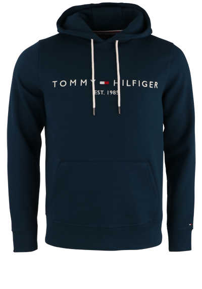TOMMY HILFIGER Langarm Hoodie Kapuze Tunnelzug Front-Logo-Stick petrol preisreduziert