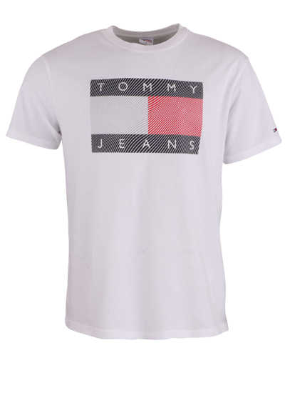 TOMMY JEANS Halbarm T-Shirt Rundhals Logoprint ORGANIC COTTON weiß
