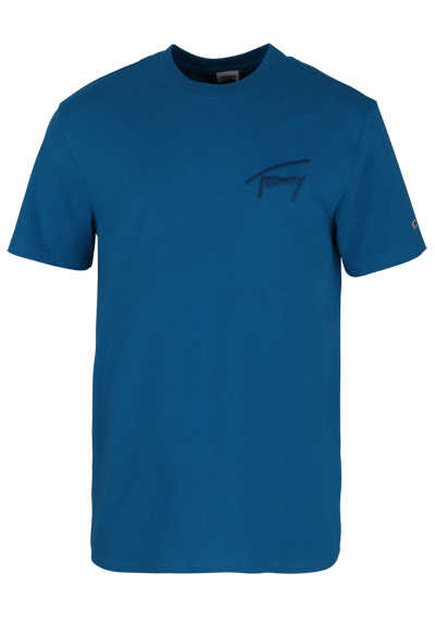 TOMMY JEANS Kurzarm T-Shirt Rundhals Logo-Stick blau