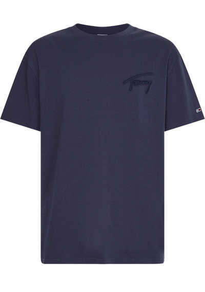 TOMMY JEANS Kurzarm T-Shirt Rundhals Logo-Stick nachtblau