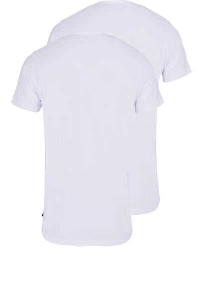 VENTI Modern Fit T-Shirt V-Ausschnitt Baumwollmix Doppelpack Jersey weiß