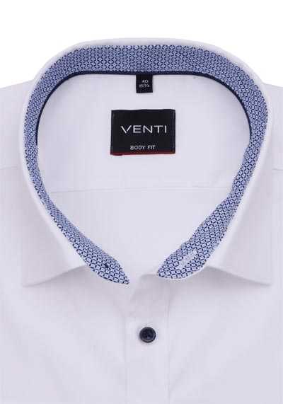 VENTI Body Fit Hemd extra langer Arm New Kent Kragen bügelleicht weiß