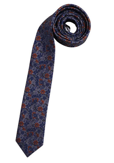 VENTI Business-Krawatte aus reiner Seide 6cm breit Muster orange preisreduziert