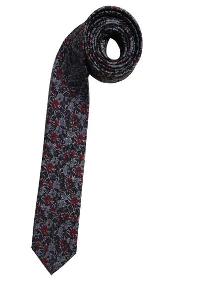 VENTI Business-Krawatte aus reiner Seide 6cm breit Muster rot