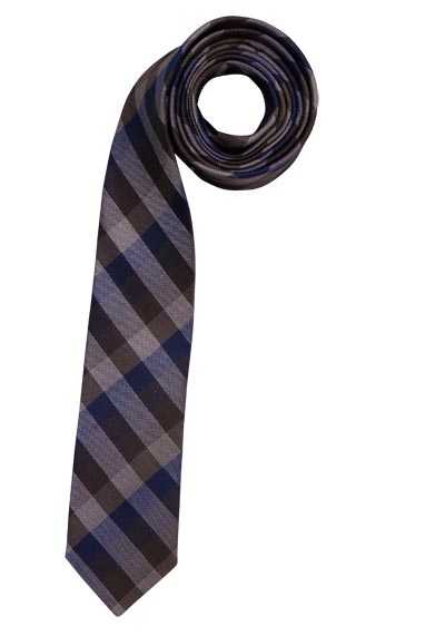 VENTI Krawatte aus reiner Seide 6 cm breit Karo braun