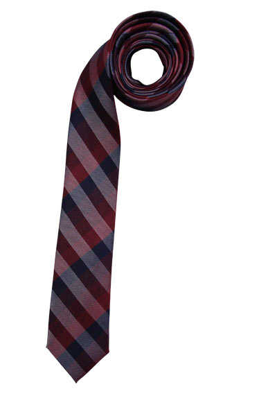VENTI Krawatte aus reiner Seide 6 cm breit Karo rot