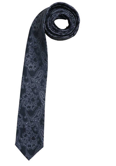 VENTI Krawatte aus reiner Seide Jacquard Muster anthrazit