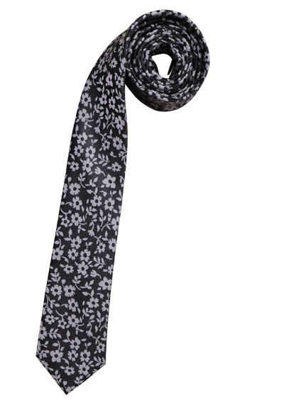 VENTI Krawatte aus reiner Seide fleckenabweisend Muster schwarz