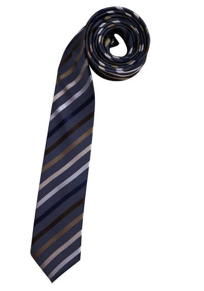 VENTI Krawatte aus reiner Seide fleckenabweisend Streifen braun