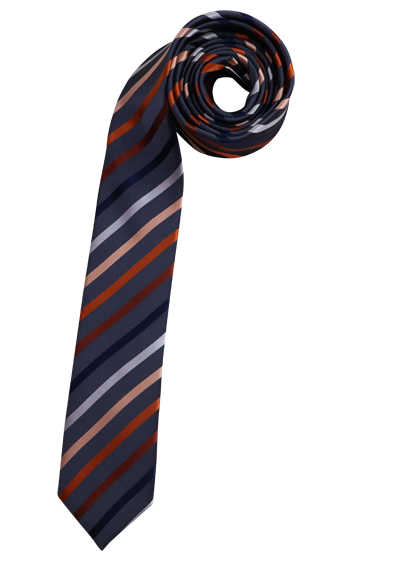 VENTI Krawatte aus reiner Seide fleckenabweisend Streifen orange